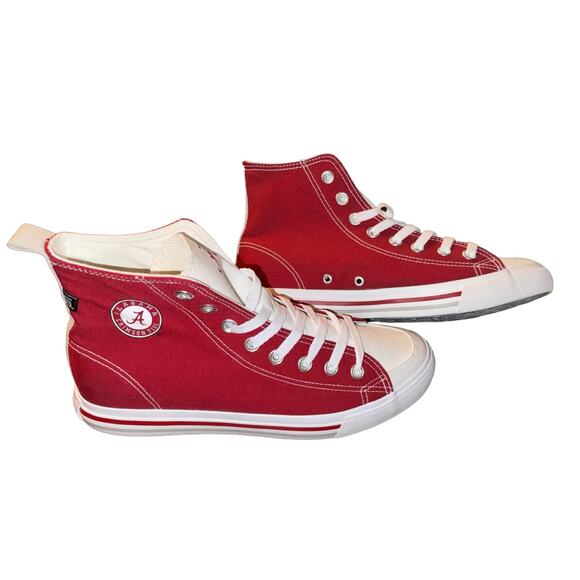 Alabama Crimson Tide High Top Sneakers Red White Canvas Unisex Men’s 8 Womens 10 - Picture 3 of 8